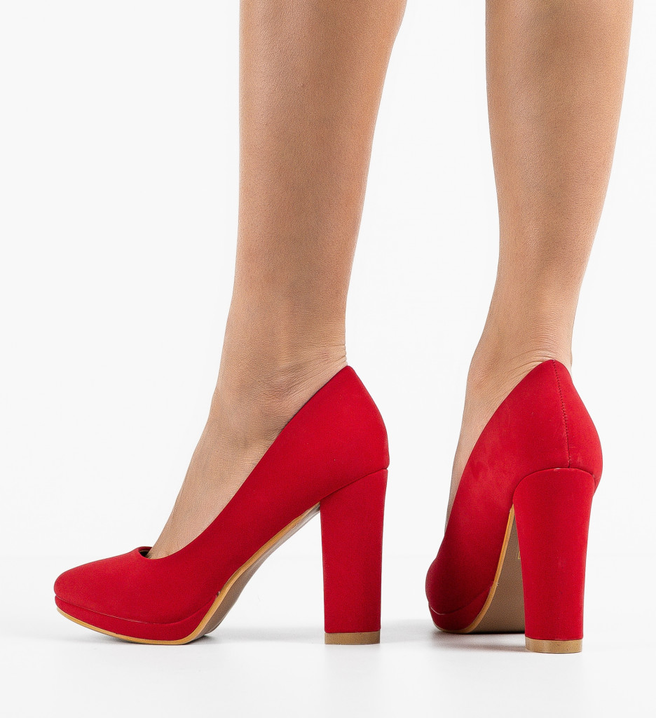 Pantofi Rosii cu Toc Eleganți Alia - imagine 3