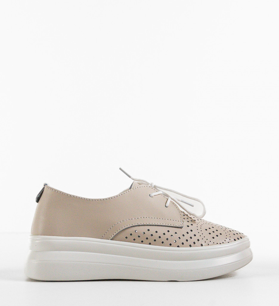 Pantofi Casual Dama Bej - Confort si Stil - imagine 2