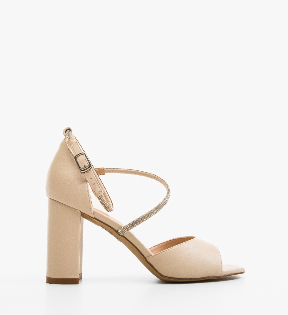 Sandale Barfa Bej cu Toc Elegante - imagine 6