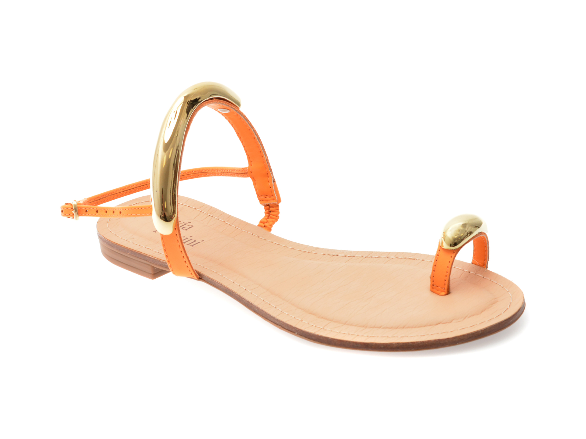 Sandale Flavia Passini Portocalii din Piele Naturala