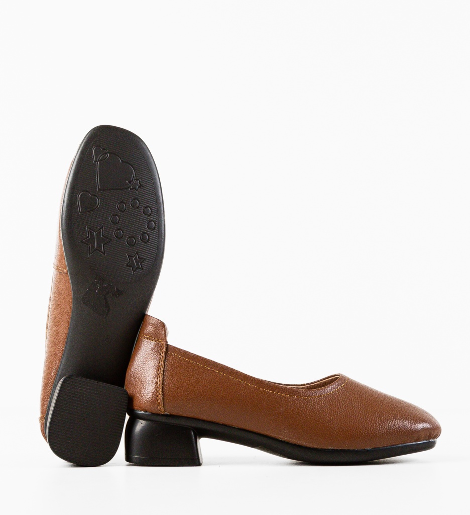 Pantofi Myant Camel Eleganți cu Toc - imagine 3