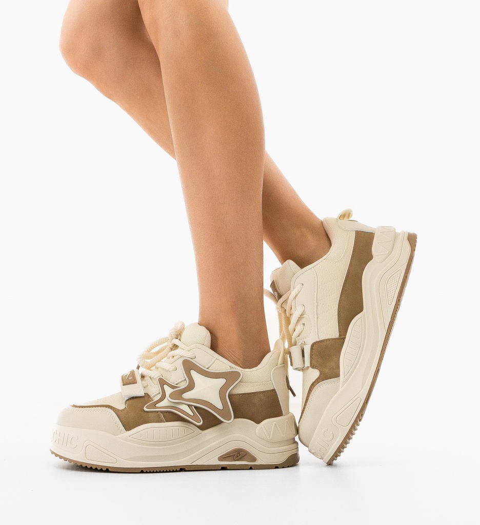 Sneakers Dama Khaki Jyothi | Confort & Stil - imagine 2