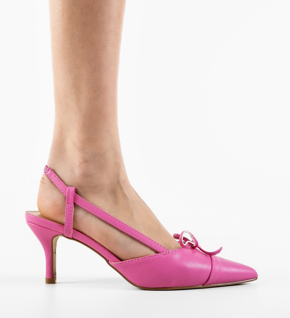 Pantofi dama Demin Roz eleganți - Stil unic - imagine 6