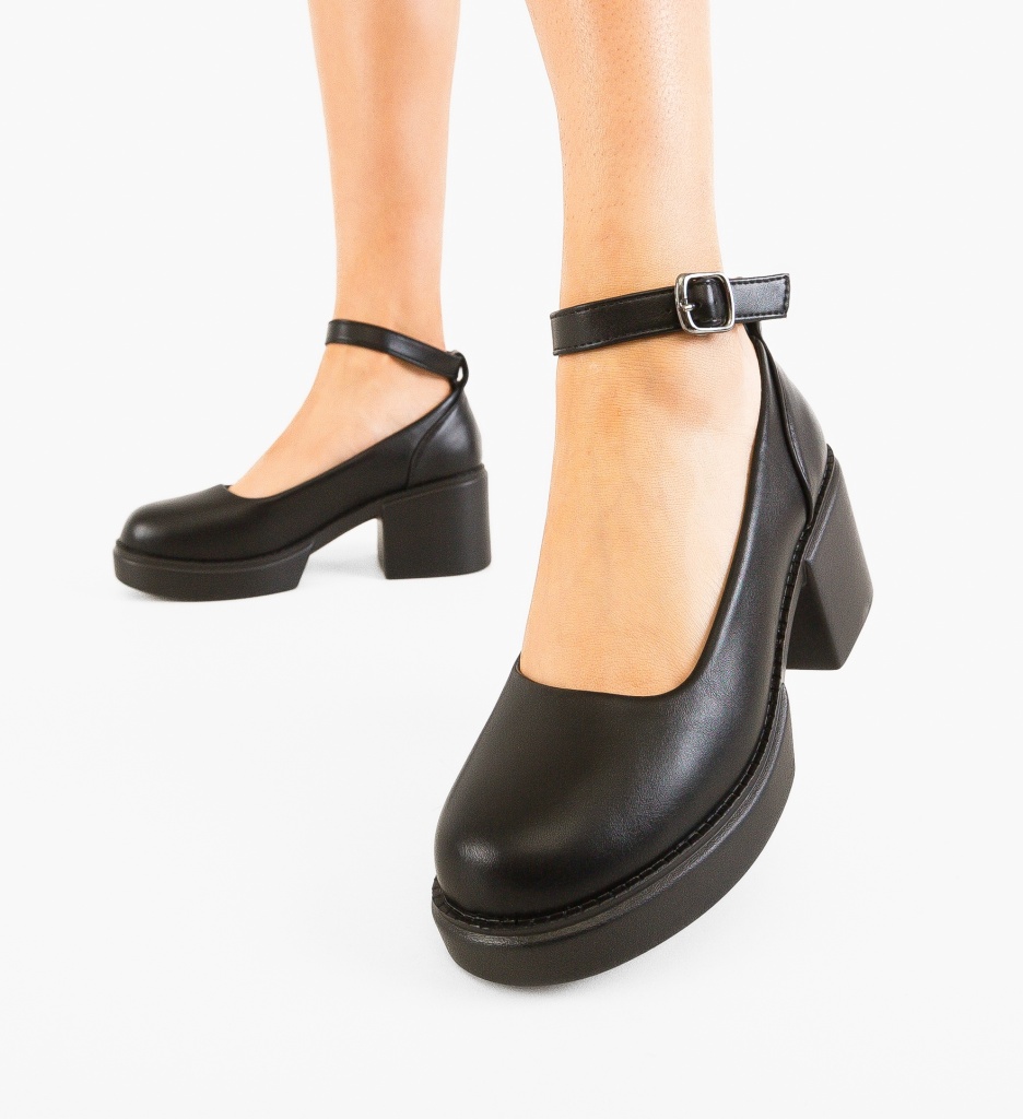 Pantofi Grima Negri cu Toc - Eleganță Absolută - imagine 3