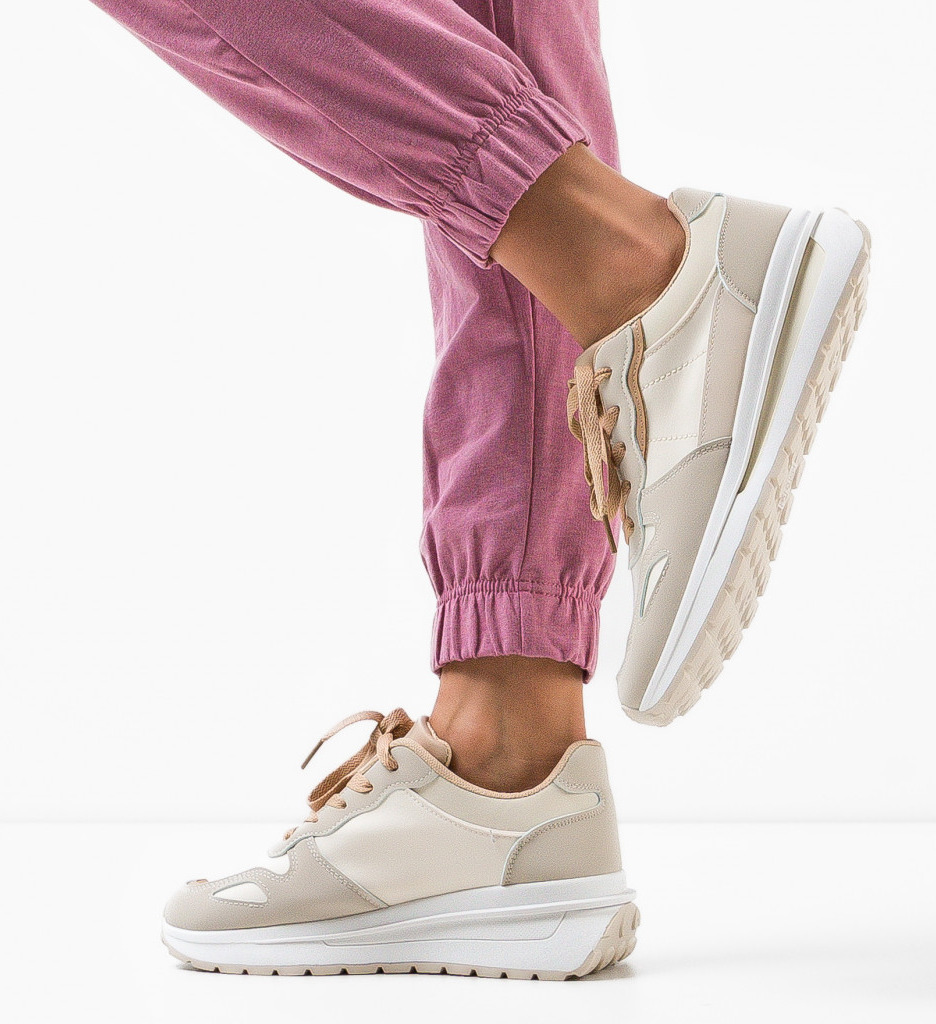 Sneakers dama Martin Bej - Confort și Stil - imagine 4