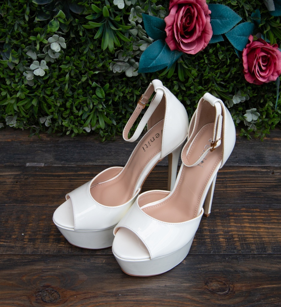 Sandale cu Toc Venyz Albe | Eleganta si Stil - imagine 6
