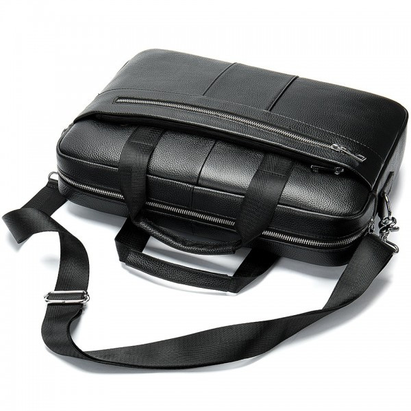 Servieta barbati Aryan GT1307 piele naturala, negru - imagine 2
