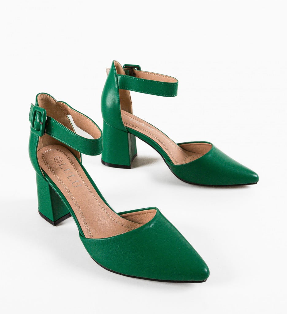Pantofi Dama Avitus Verzi cu Toc Eleganți - imagine 11