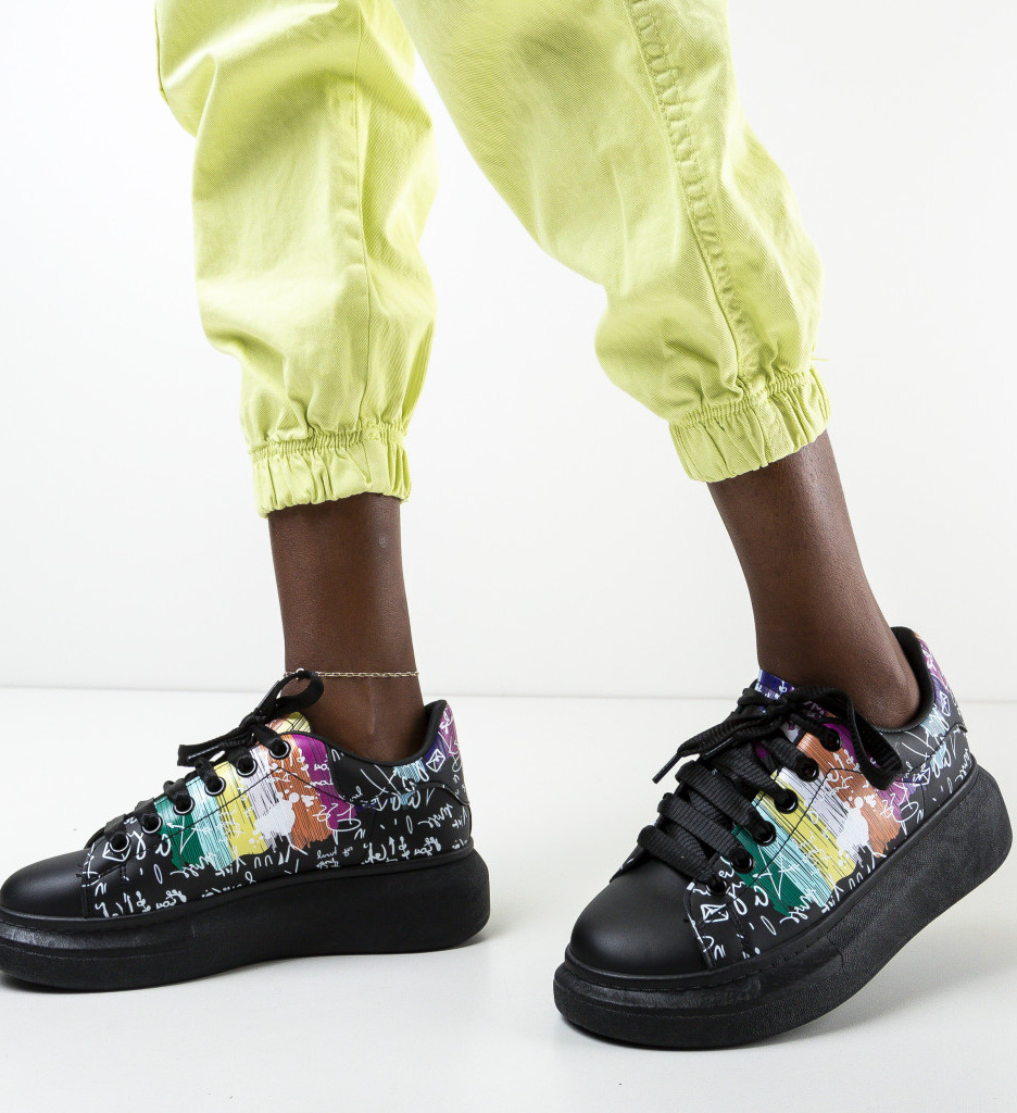 Pantofi Sport Ebona Negri | Confort și Versatilitate