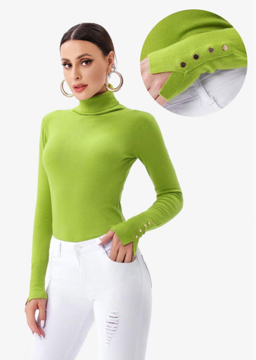 Pulover Helanca Elegant Verde Oliv | Porta fortuna