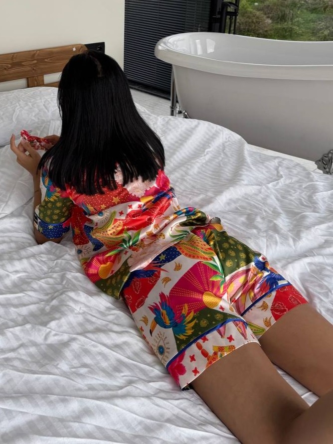 Set Pijama Dama 2 Piese Delis Tropical Mix - imagine 4