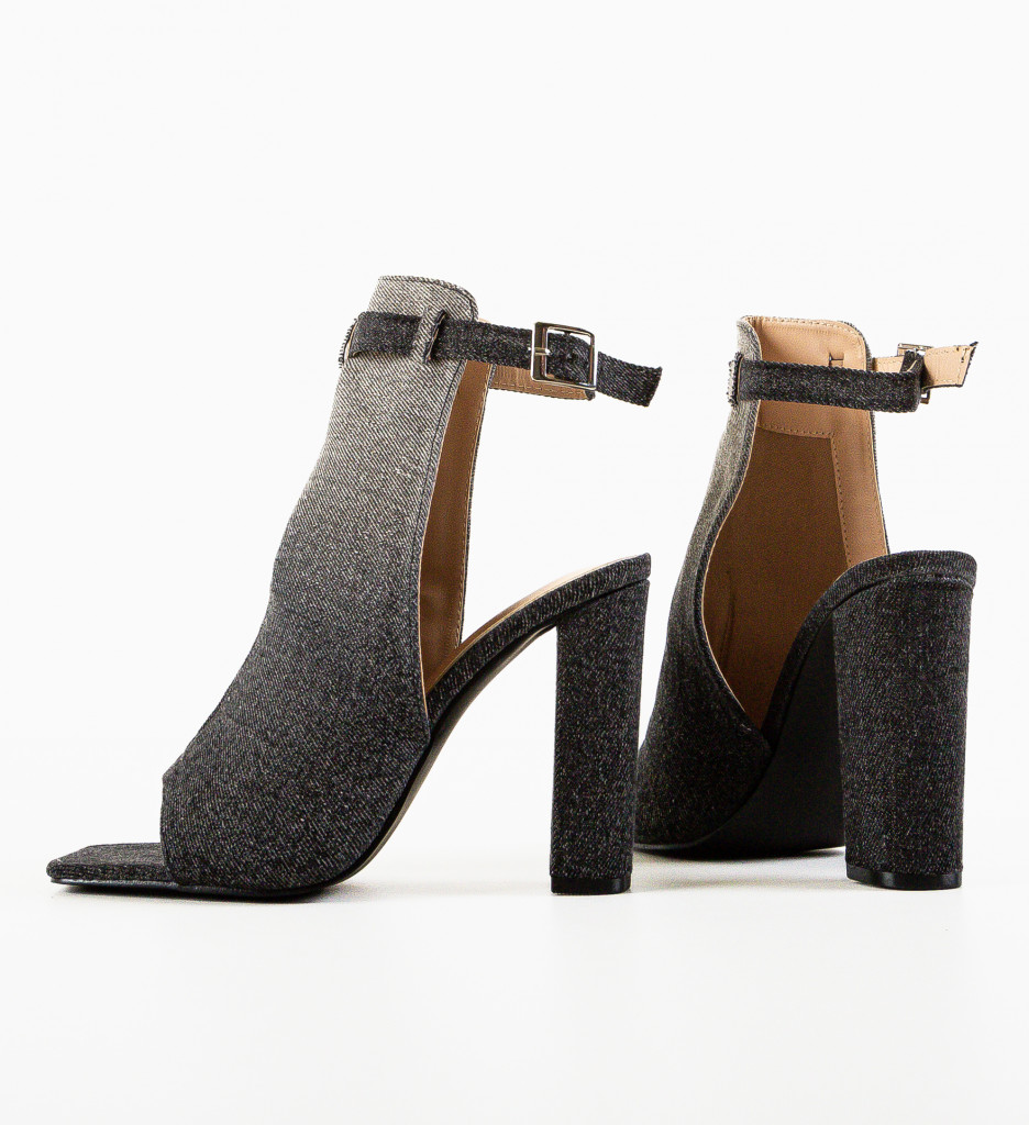 Sandale cu Toc Cheeta Negre | Eleganță Urbană - imagine 6