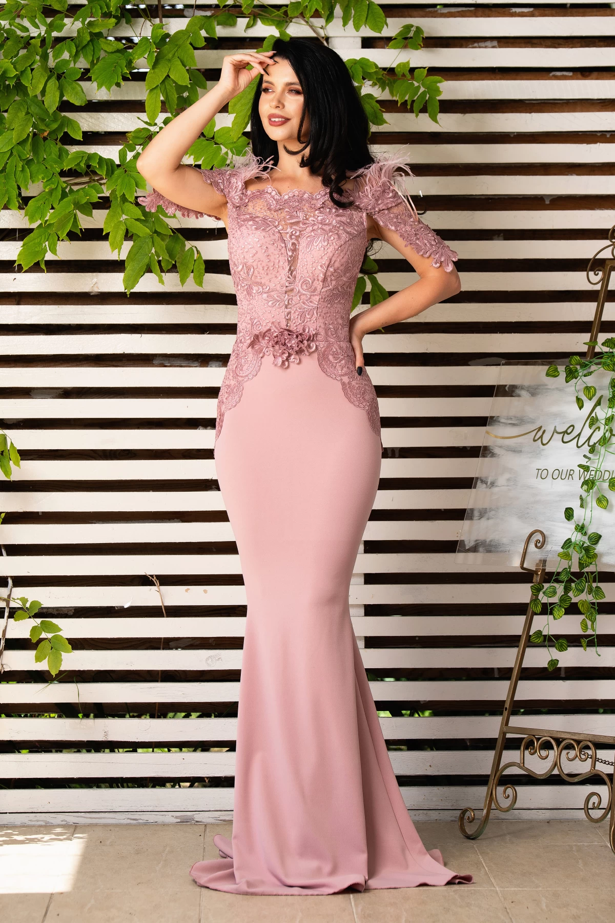 Rochie de Nasa Chanttal Sirena cu Broderie