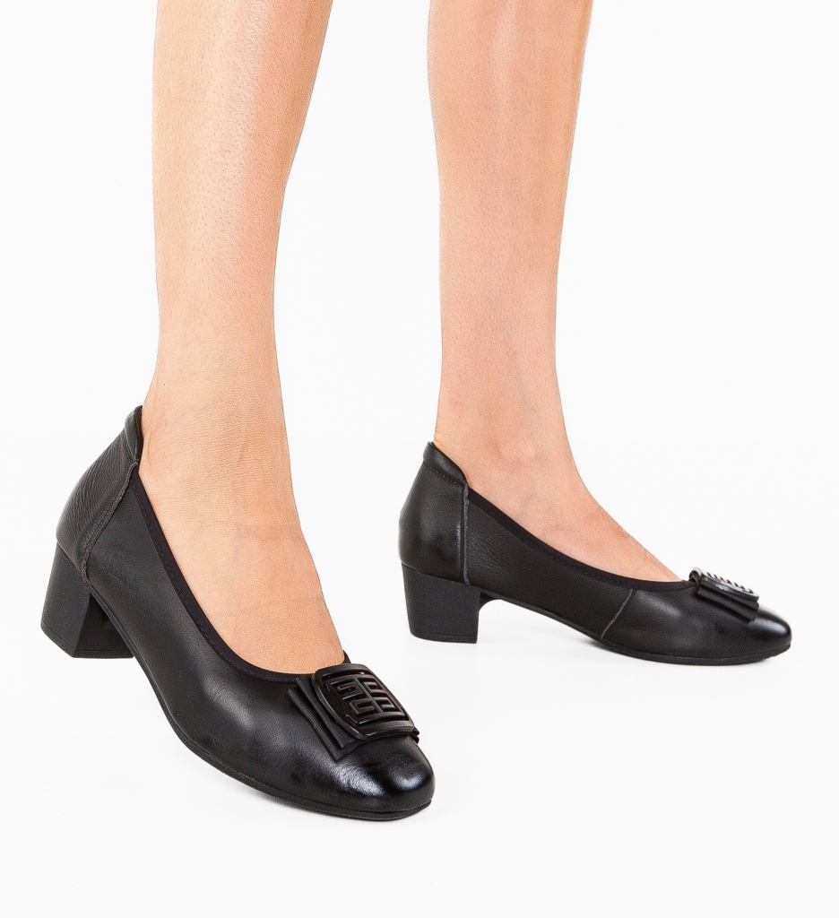 Pantofi Bobbi Negri cu Toc Elegant