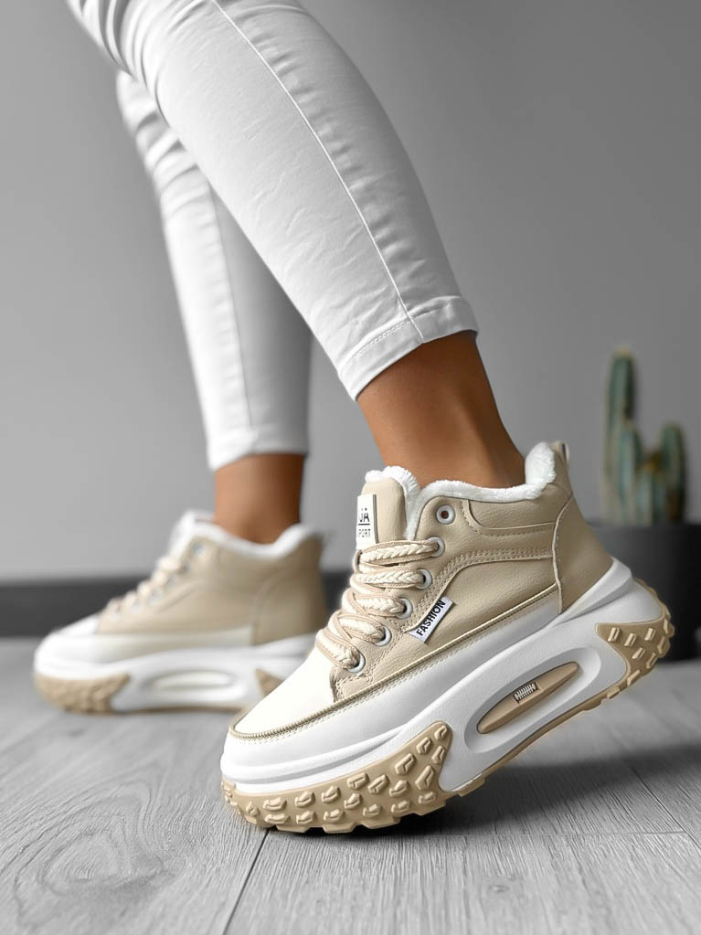 Ghete Dama Casual Bej | Comode & Moderne