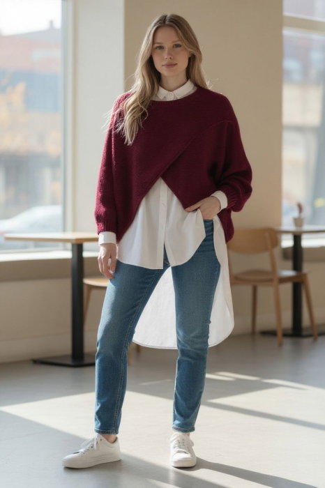 Poncho Lana Bordo Asimetric Shopika