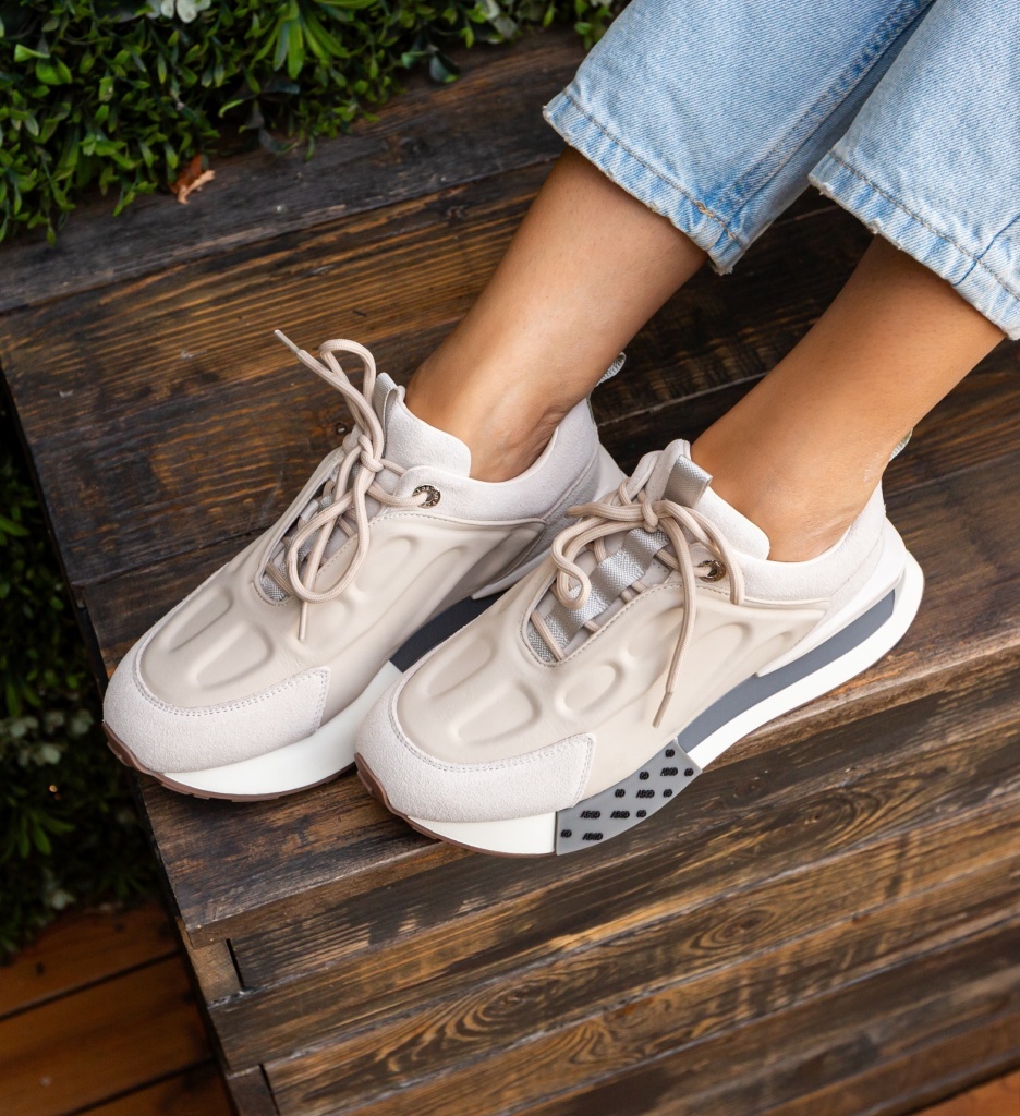 Sneakers Dama Kajmer Bej - Confort și Stil - imagine 4