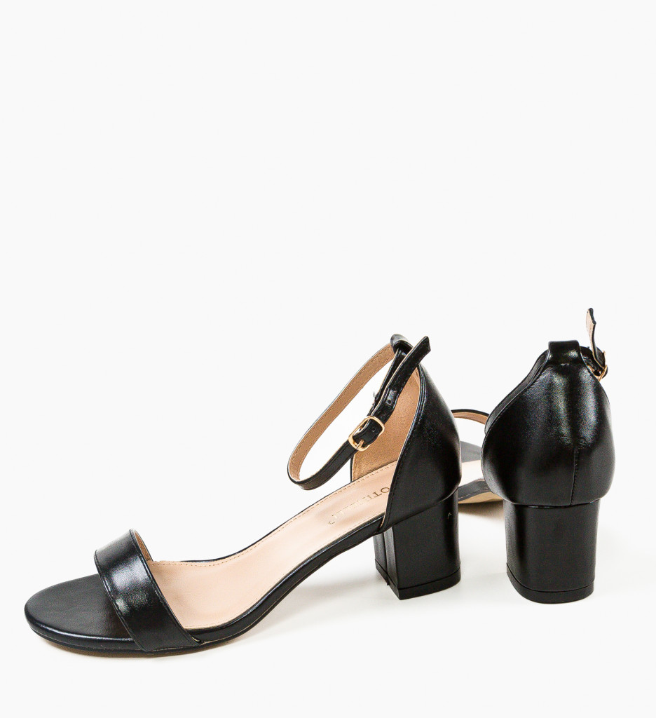 Sandale cu toc Opazy negre - eleganță maximă - imagine 7