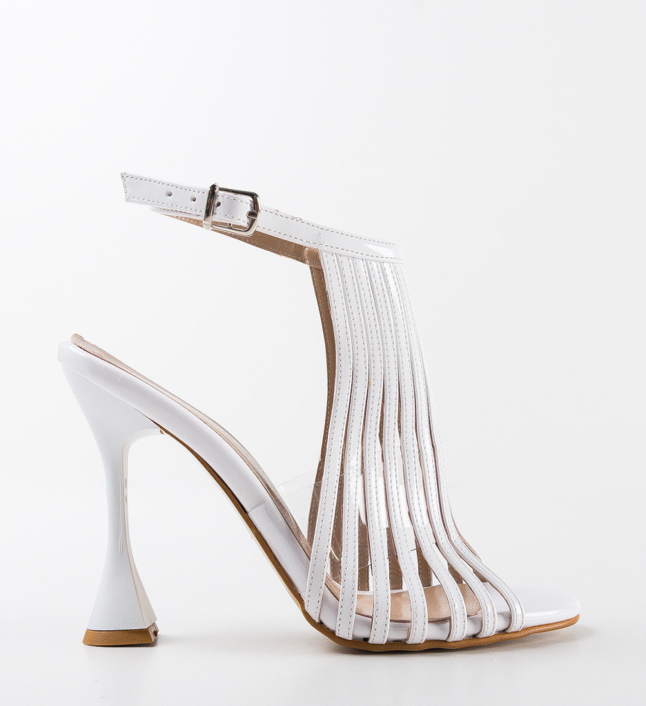 Sandale Hawai Albe 2 cu Toc Elegante - imagine 4