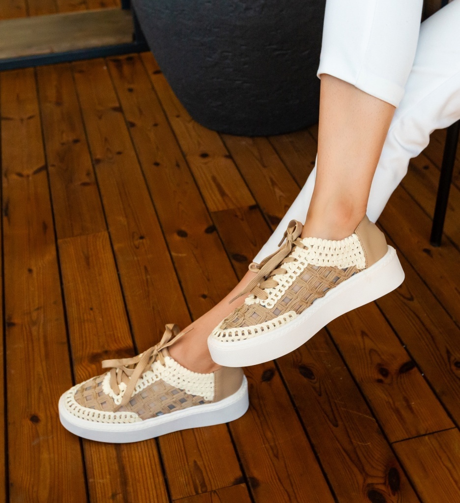 Sneakers Dama Aihao Khaki - Confort și Stil - imagine 3