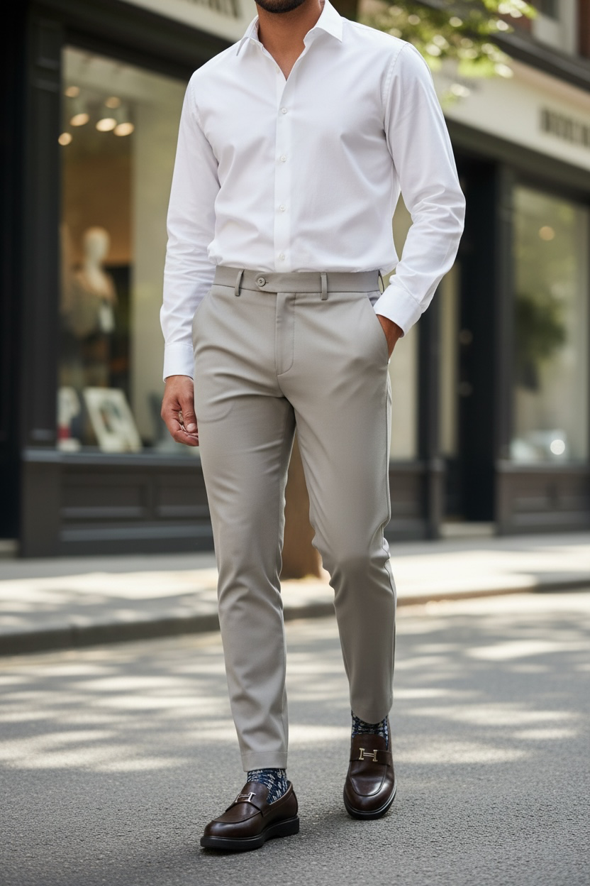 Pantaloni barbati eleganti bej S133 G2-5.1