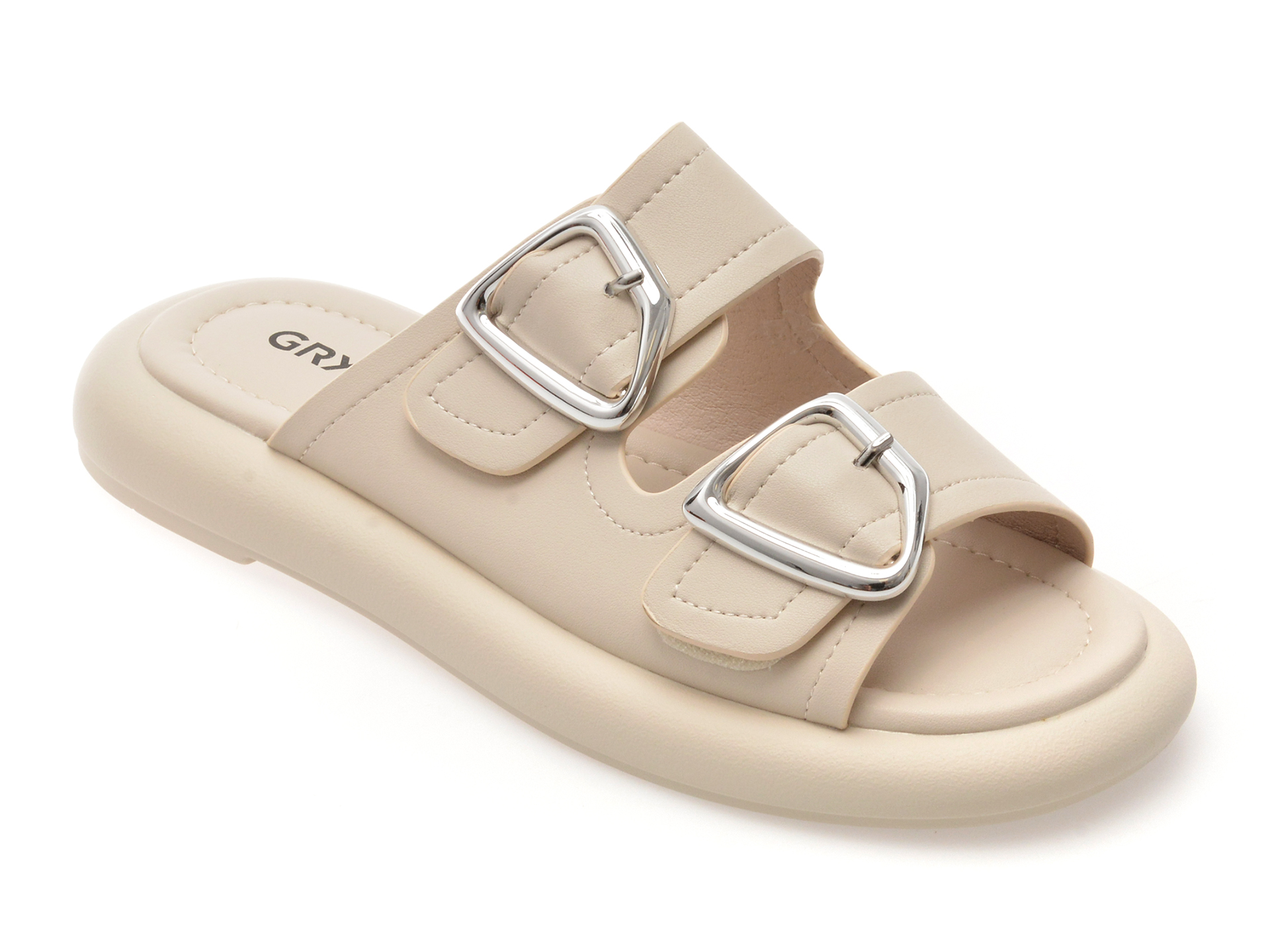 Papuci GRYXX albi din piele naturală - Confort premium