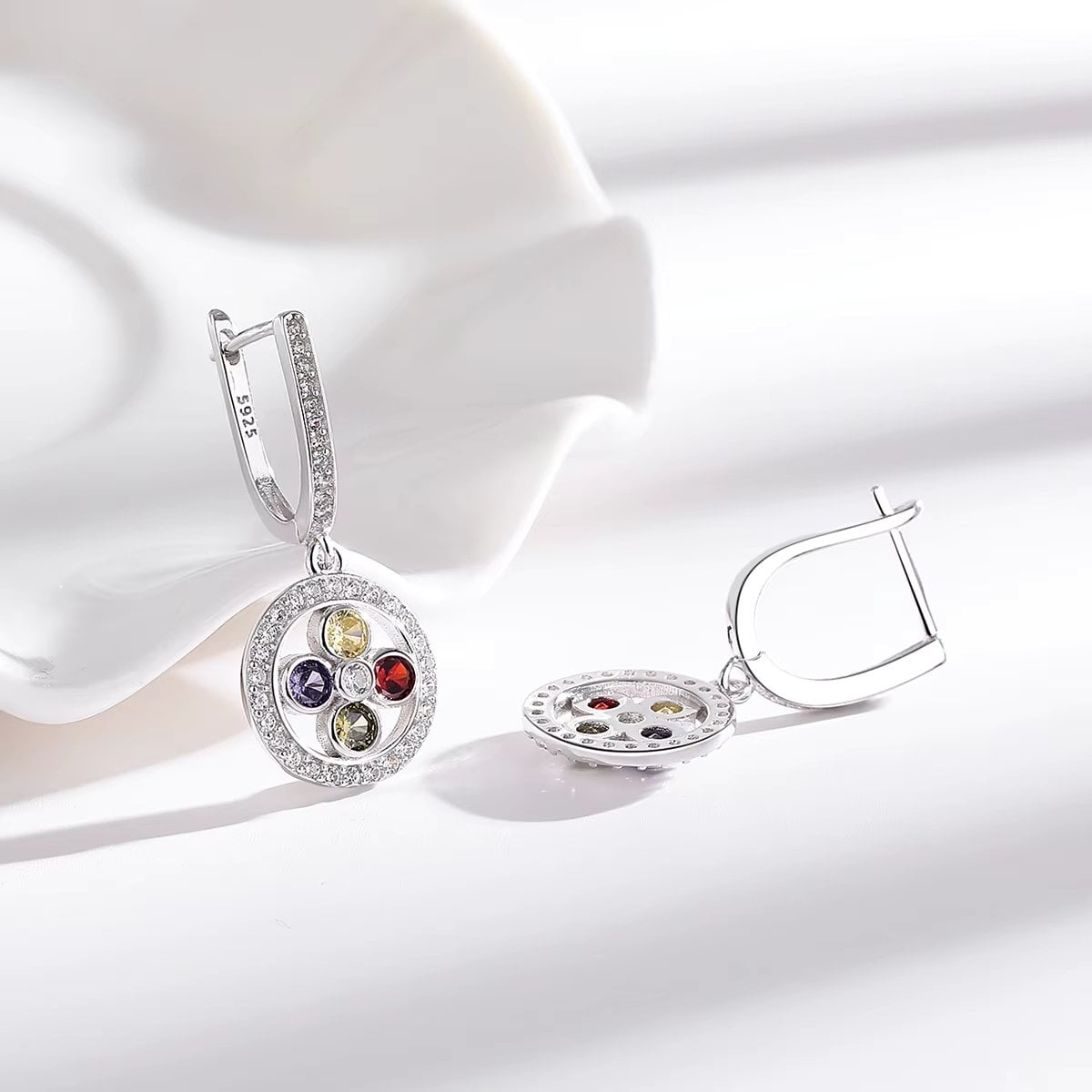 Cercei Argint Floare Delis | Eleganță și Stil - imagine 3