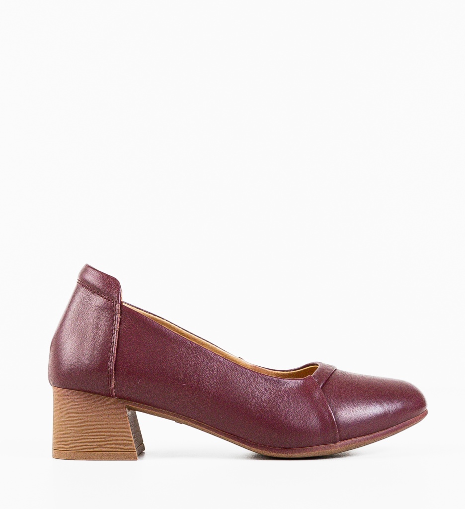 Pantofi Toc Grena Eleganți Dama - imagine 4