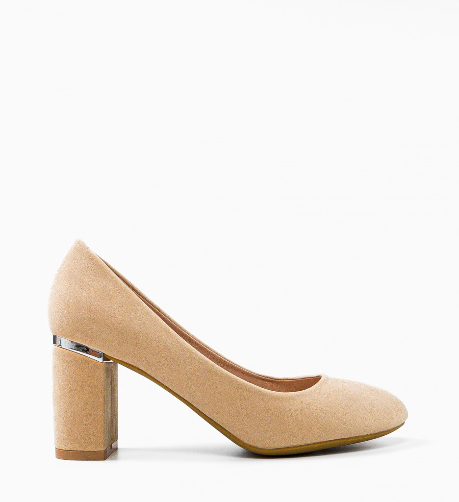 Pantofi Dama Eleganți Ryouta cu Toc Bej - imagine 4