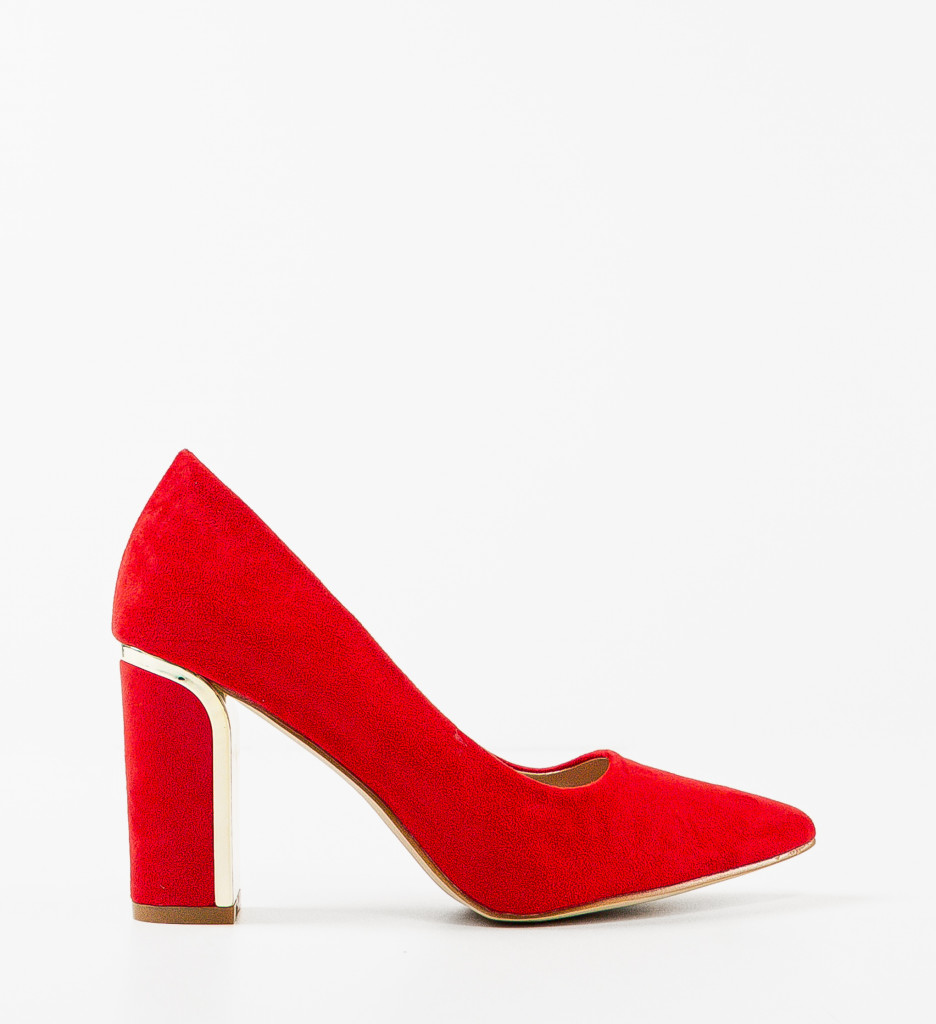 Pantofi Ayers Rosii cu Toc Eleganți - imagine 2