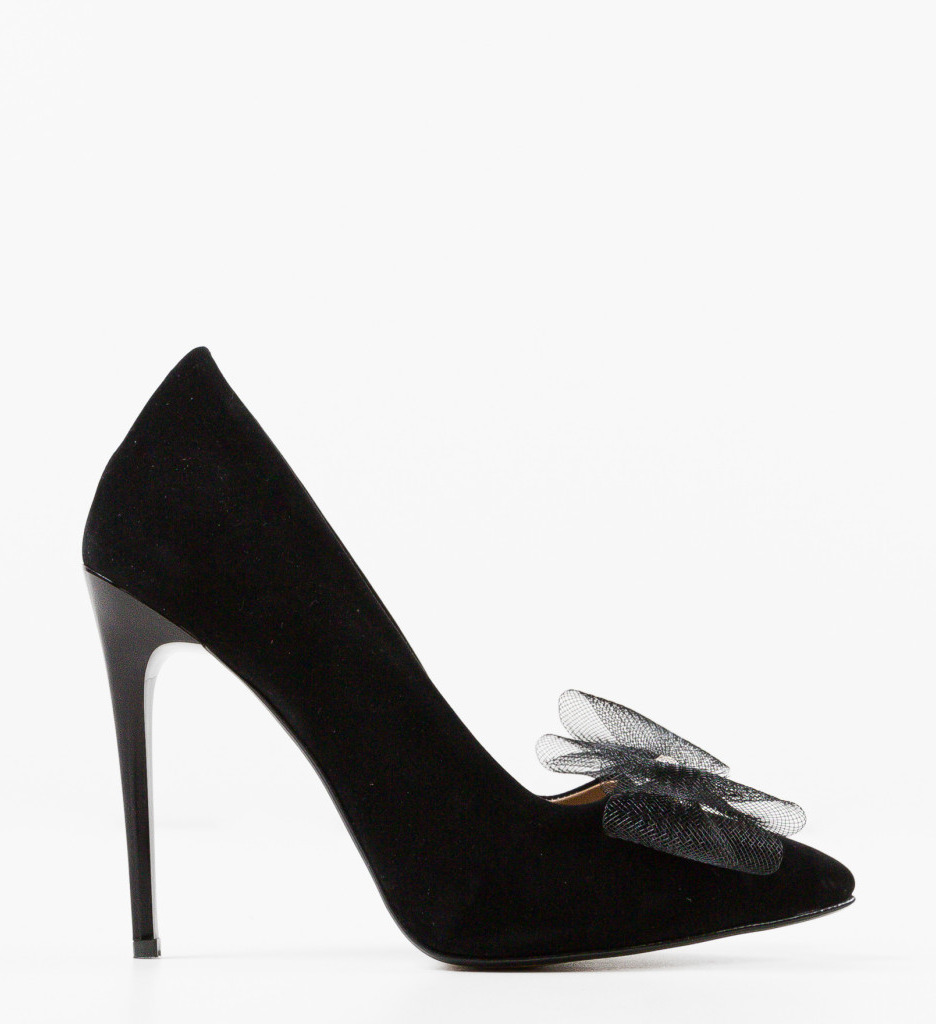 Pantofi dama Winere Negri cu toc elegant - imagine 5