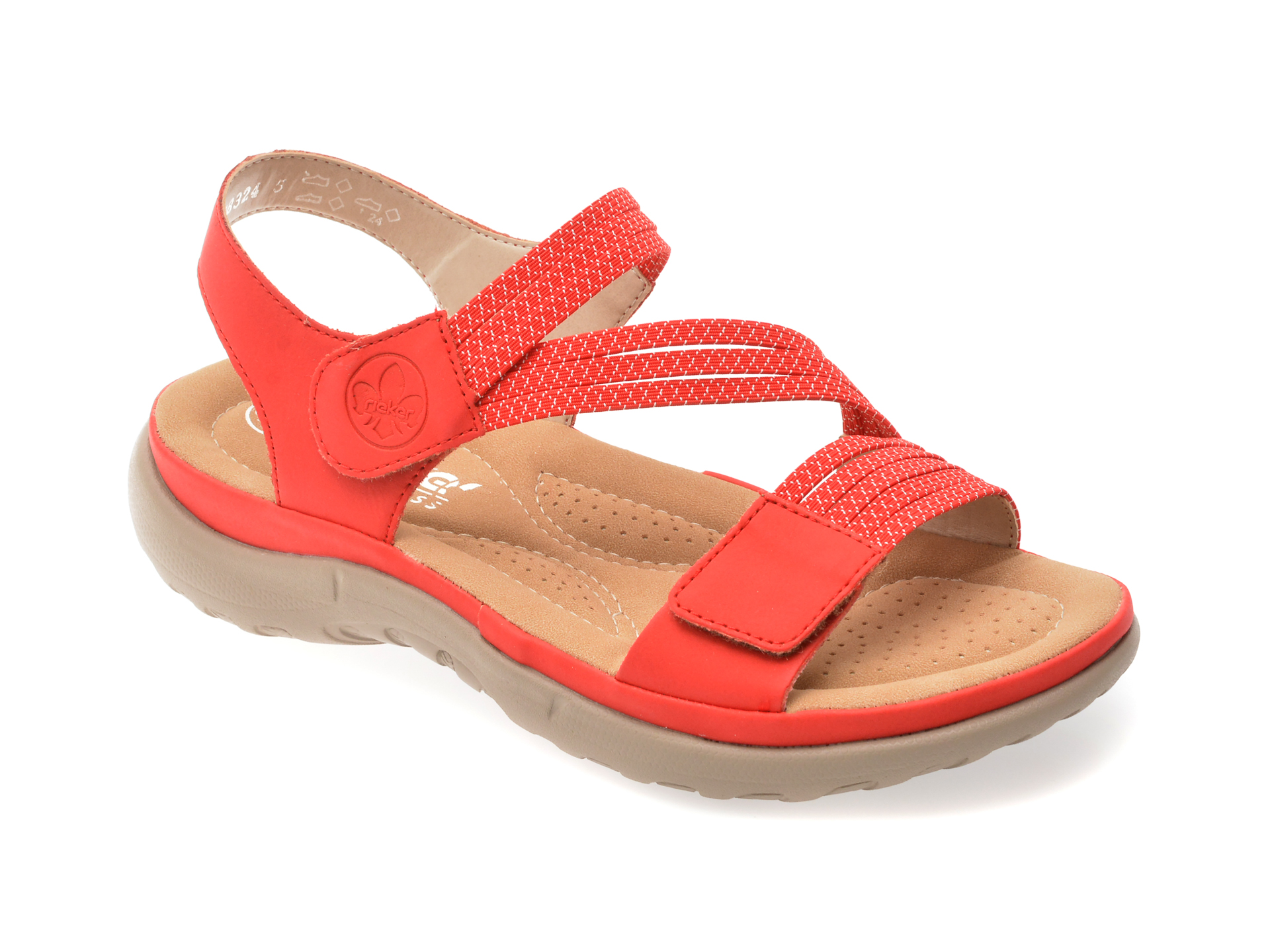 Sandale Rieker Rosii din Piele Ecologica