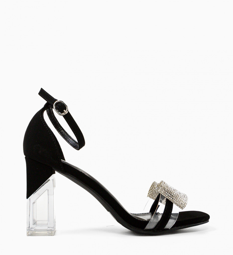 Sandale cu Toc Juba Negre - Eleganță Modernă - imagine 4