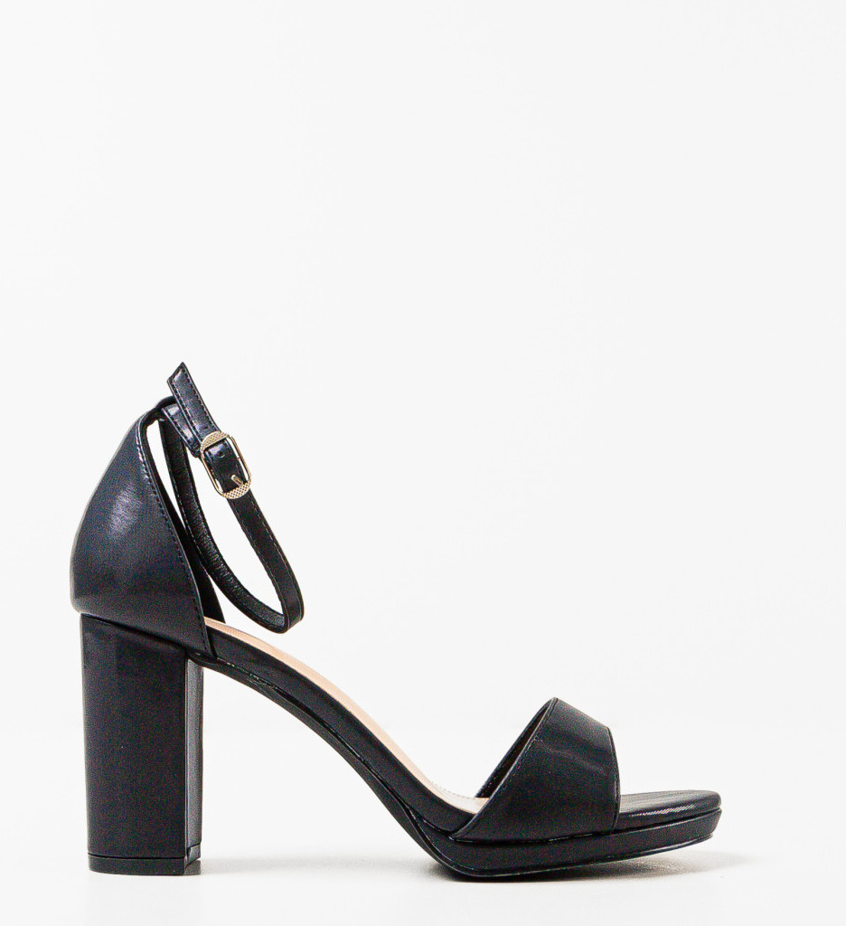 Sandale Hassan Negre cu Toc Elegante - imagine 4