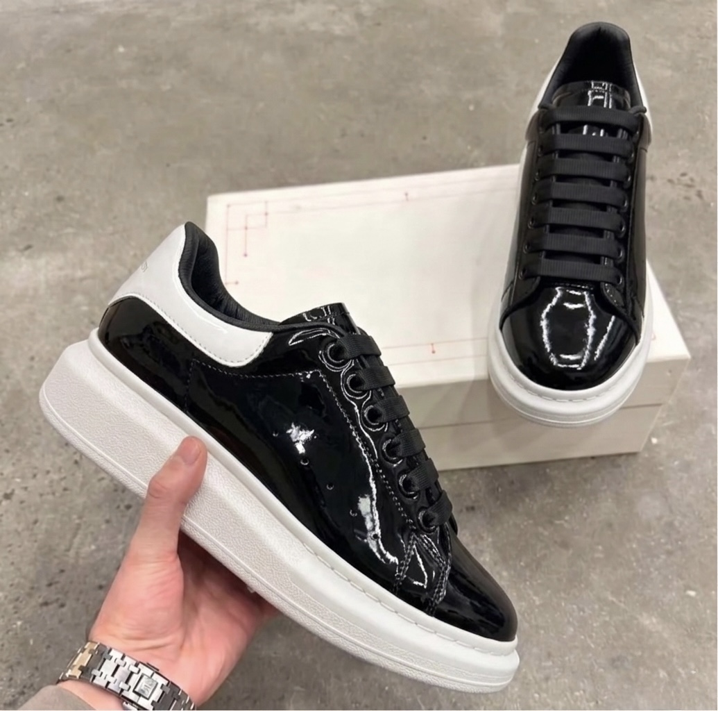 Adidasi barbati  casual negri luciosi AAA