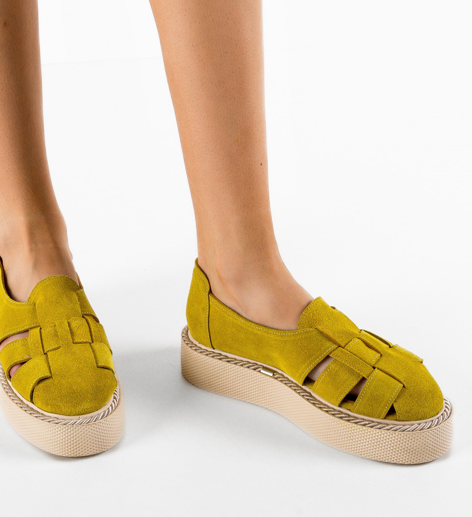 Pantofi Casual Anura Galbeni - Confort și Stil - imagine 2