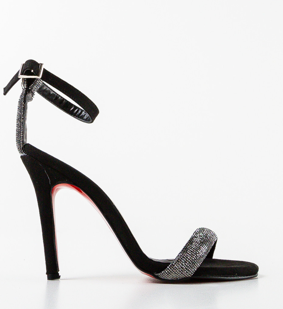 Sandale cu Toc Elegante Dyra | Negre - imagine 5