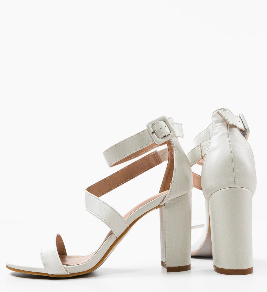 Sandale cu Toc Philiber Albe | Design Elegant - imagine 8