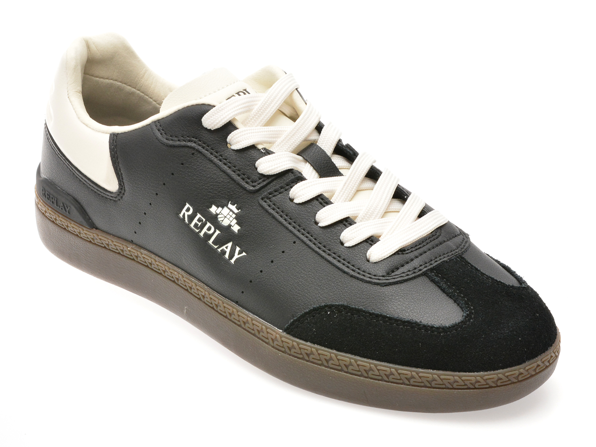 Pantofi Replay Piele Naturală Negri | GMSD7