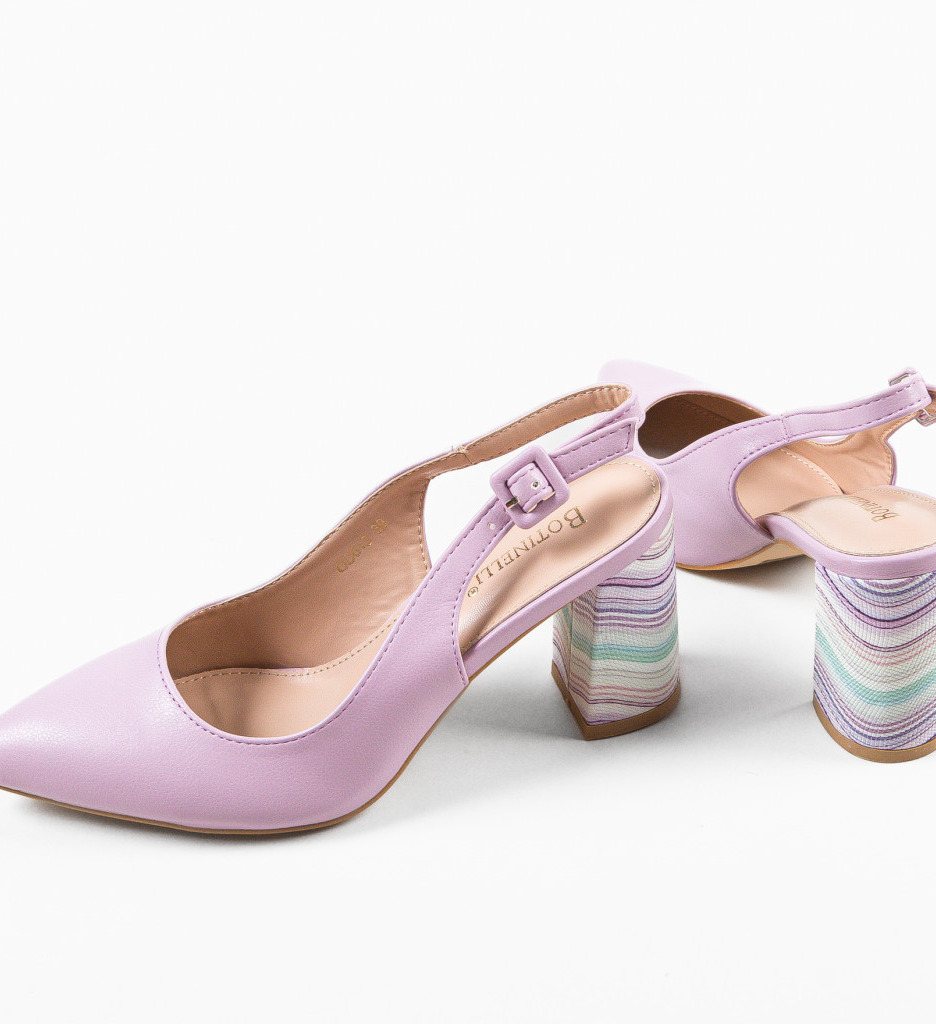 Pantofi cu toc Soka Mov - Eleganță și Stil - imagine 7