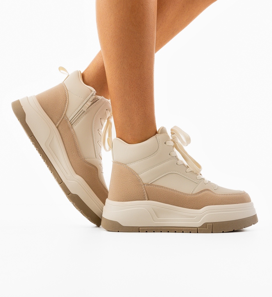 Sneakers Dama Nesku Bej - Confort și Stil - imagine 3