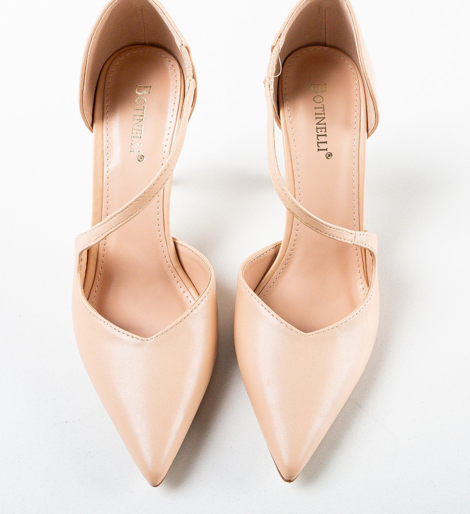 Pantofi Undey Bej | Toc Stiletto Eleganți - imagine 7