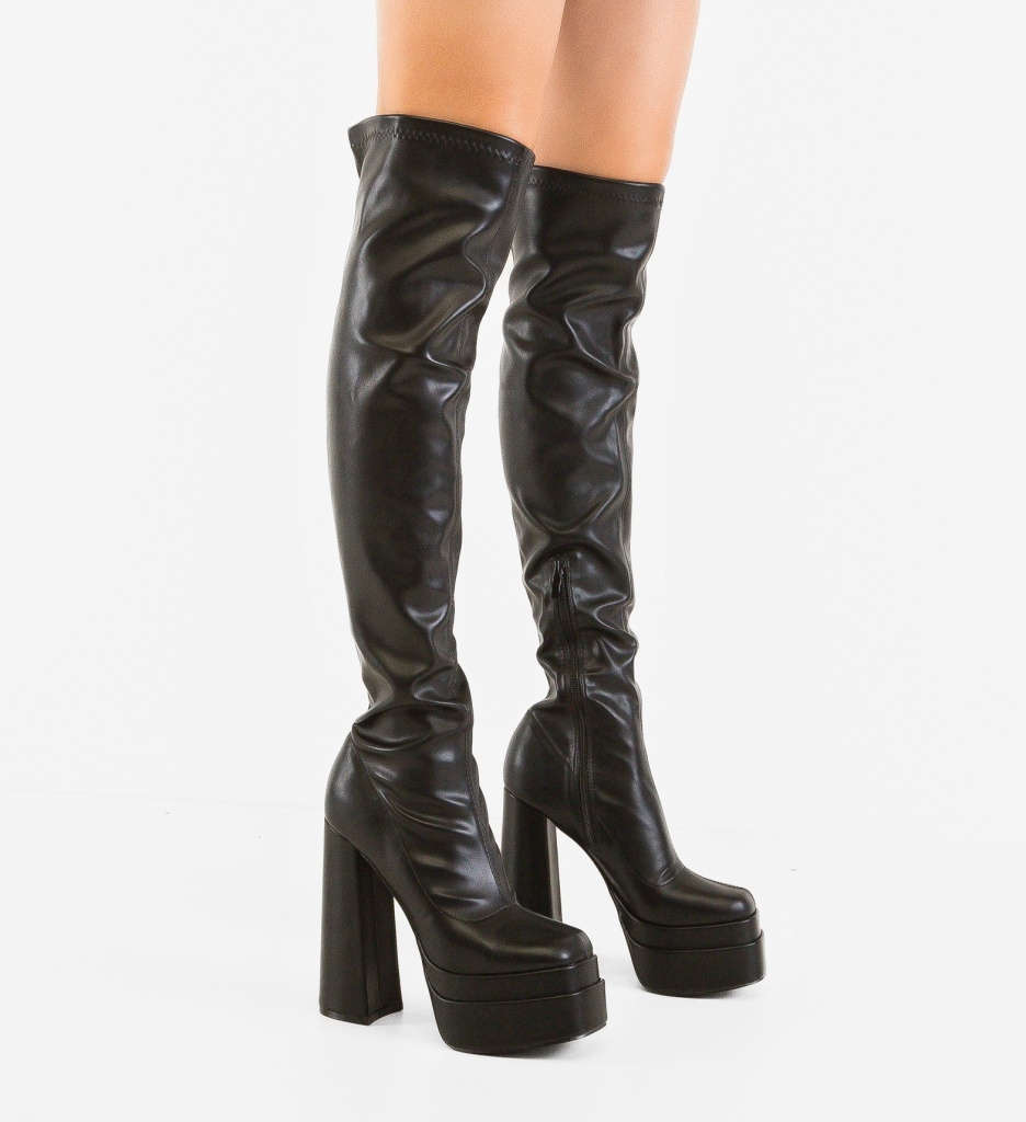 Cizme Dama Morden Negre | Stil Urban - imagine 3