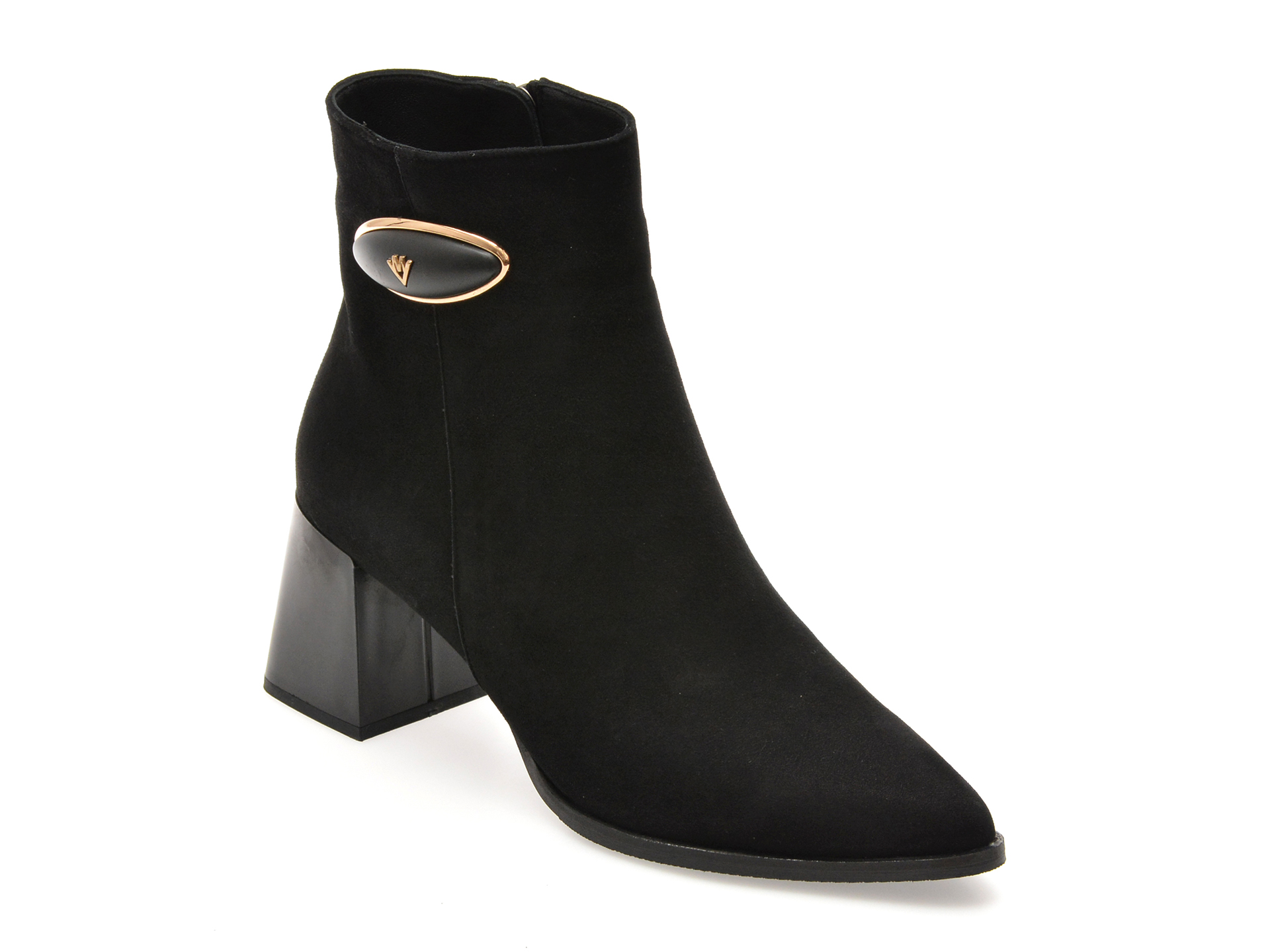 Botine EPICA negre din piele intoarsa - Eleganță și confort