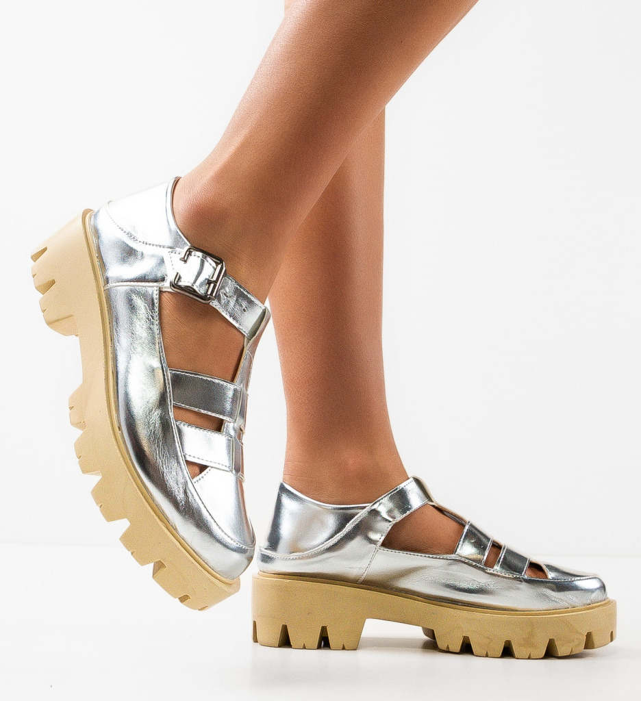 Pantofi Casual Argintii - Stil și Confort - imagine 2