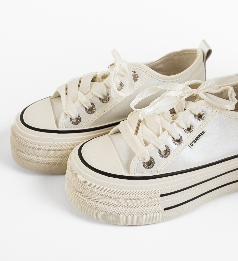 Sneakers Banner Dama Albi - Confort și Stil - imagine 6
