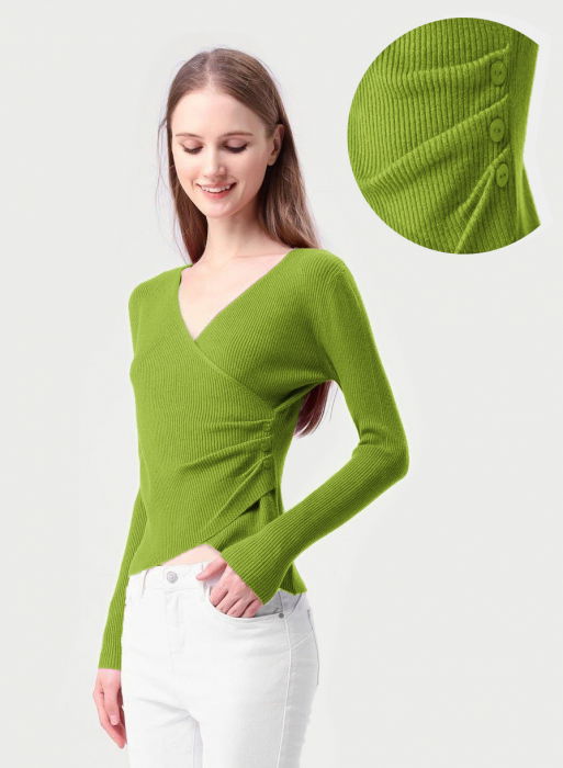 Pulover Verde Oliv Porta Fortuna - Design Elegant