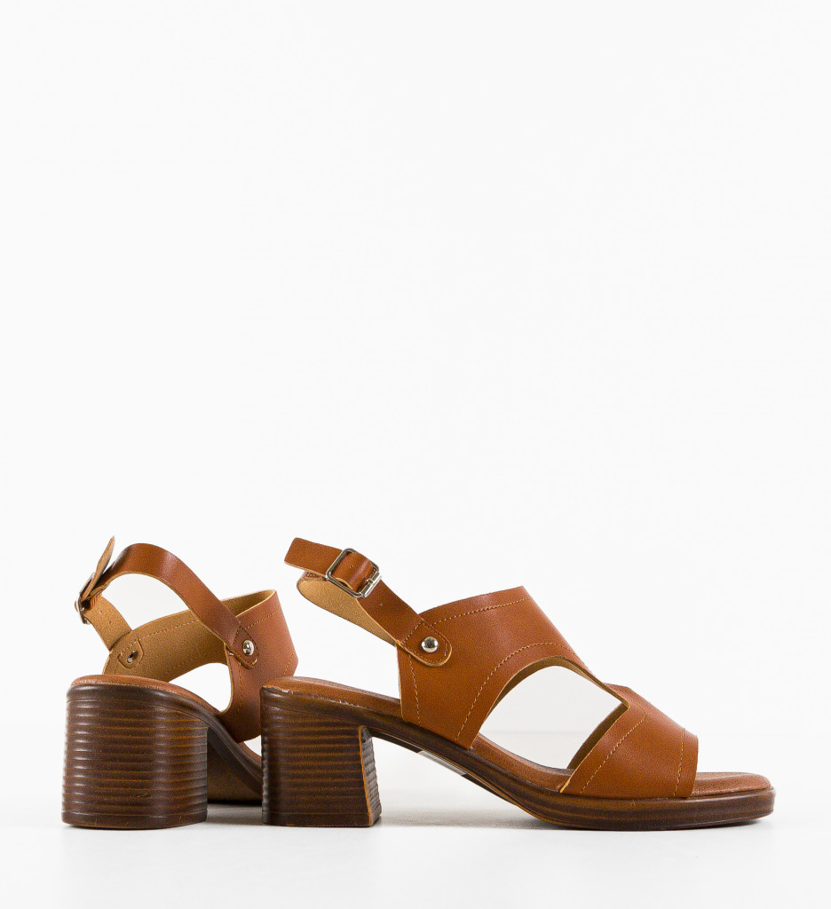 Sandale Toc Ashton Camel | Eleganță și Stil - imagine 5