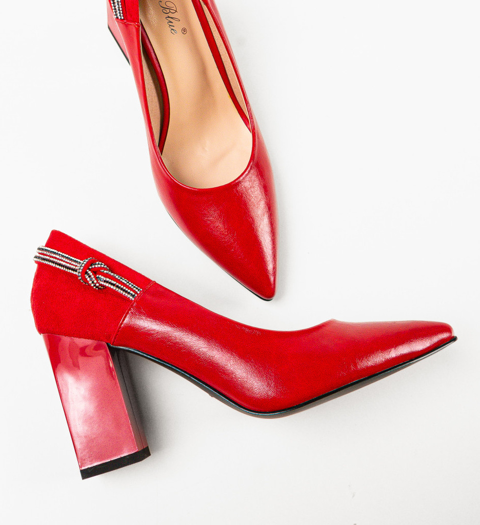 Pantofi cu Toc Gergina Rosii - Eleganță și Stil - imagine 6