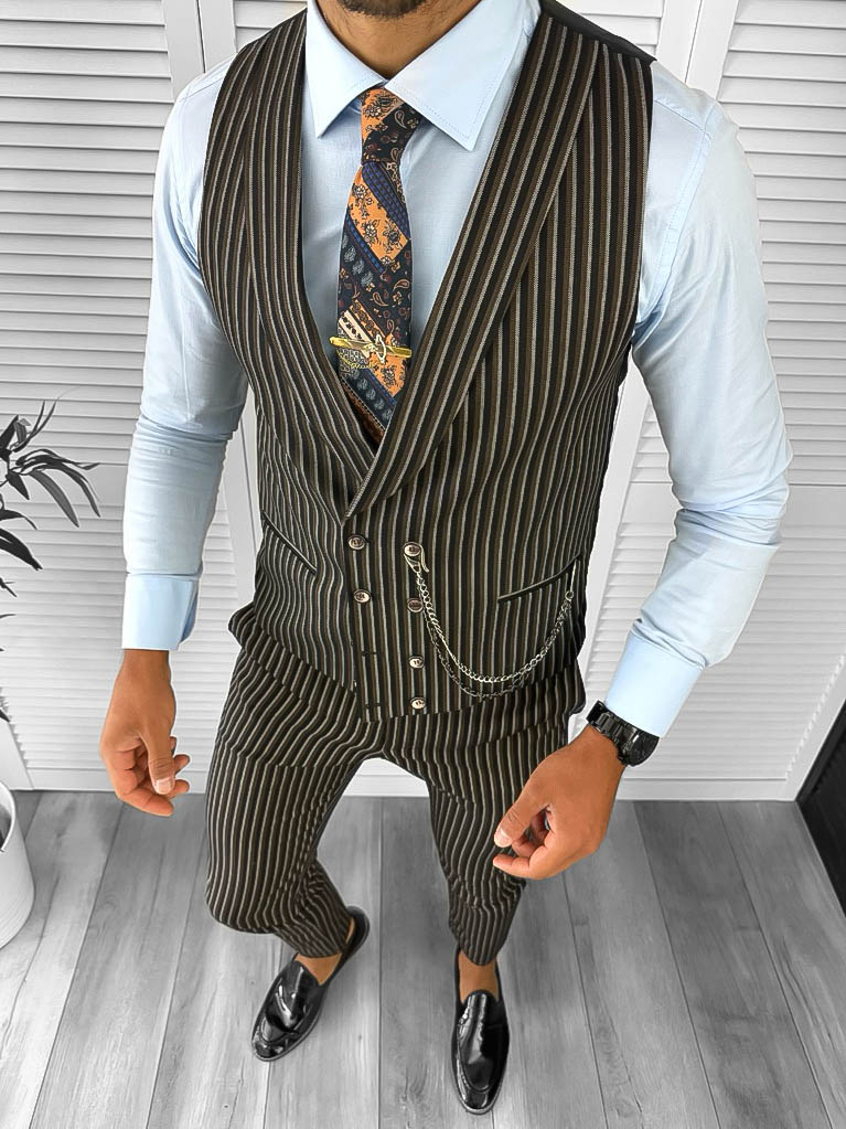 Compleu Barbati Vesta + Pantaloni Eleg Slim Fit